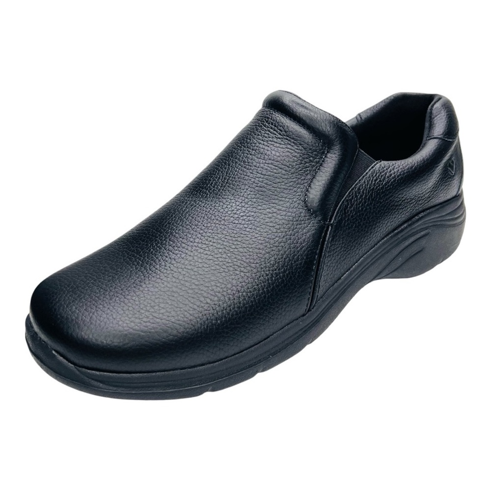 Nurse Mates Dove Black Pebble Leather Slip On Nurse Shoes Women’s Size 12